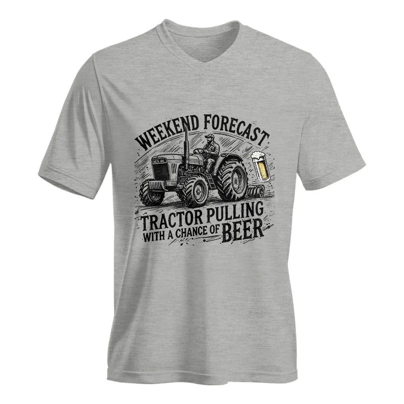 Tractor With A Chance Of Beer - Unisex Jersey Short Sleeve V-Neck Tee