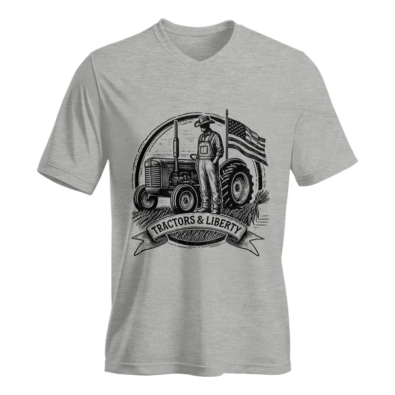 Image of Tractors And Liberty - Unisex Jersey Short Sleeve V-Neck Tee