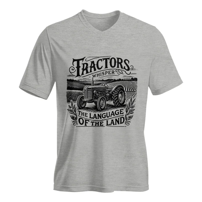 Image of Tractors Whisper The Language Of The Land 1 - Unisex Jersey Short Sleeve V-Neck Tee