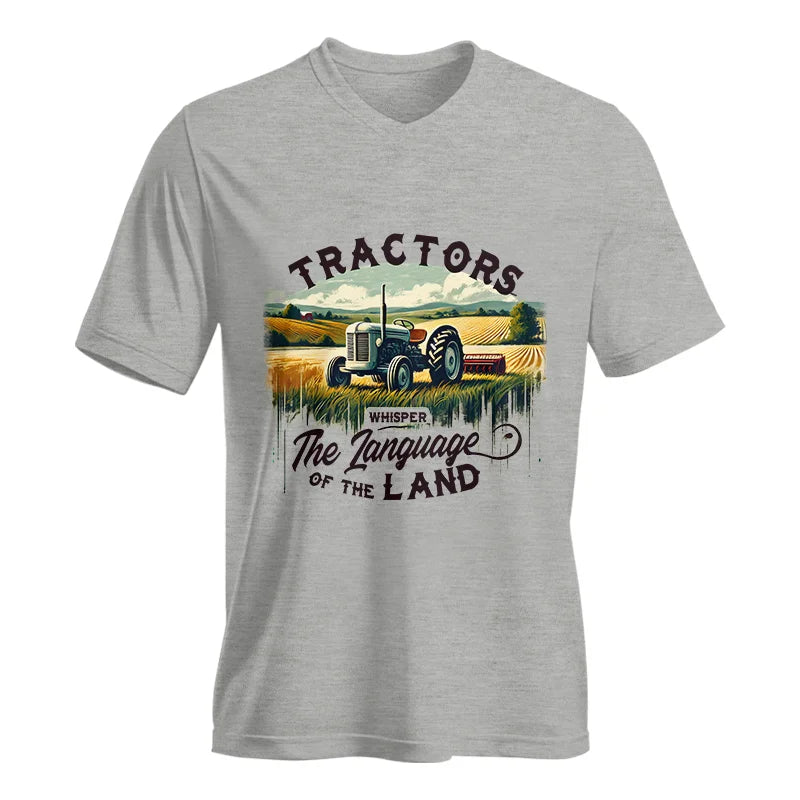 Tractors Whisper The Language Of The Land 2 - Unisex Jersey Short Sleeve V-Neck Tee