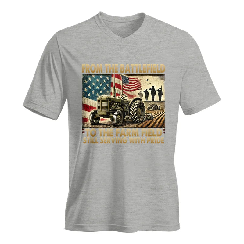 Veteran Farmer From The Battlefield To The Farm Field 1 - Unisex Jersey Short Sleeve V-Neck Tee