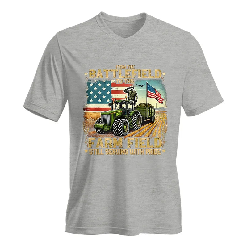 Veteran Farmer From The Battlefield To The Farm Field 2 - Unisex Jersey Short Sleeve V-Neck Tee