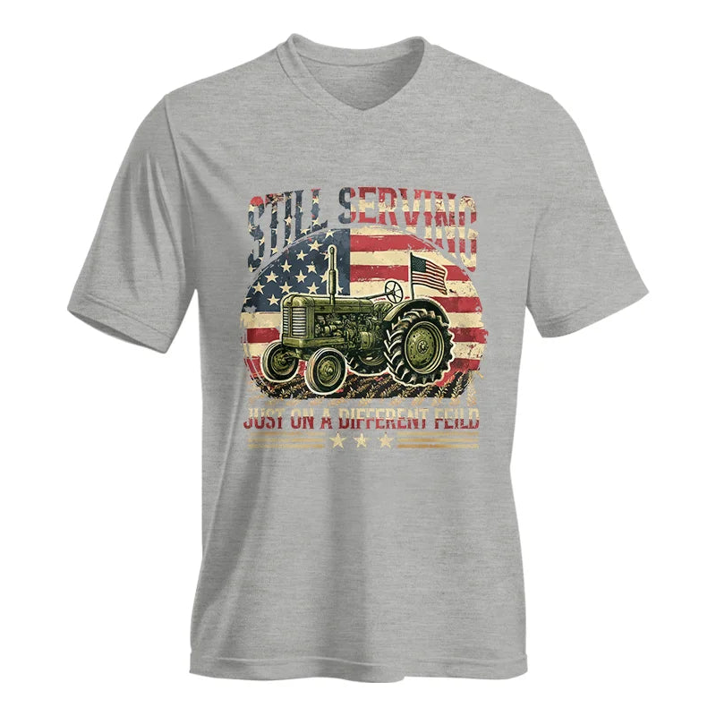 Veteran Farmer Still Serving 10 - Unisex Jersey Short Sleeve V-Neck Tee