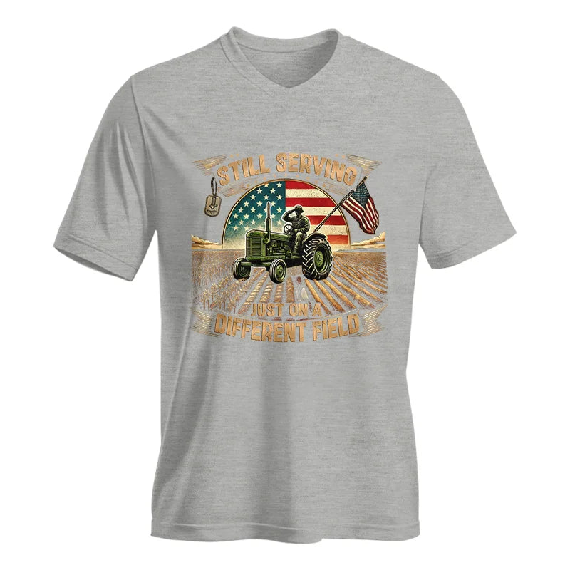 Veteran Farmer Still Serving 8 - Unisex Jersey Short Sleeve V-Neck Tee