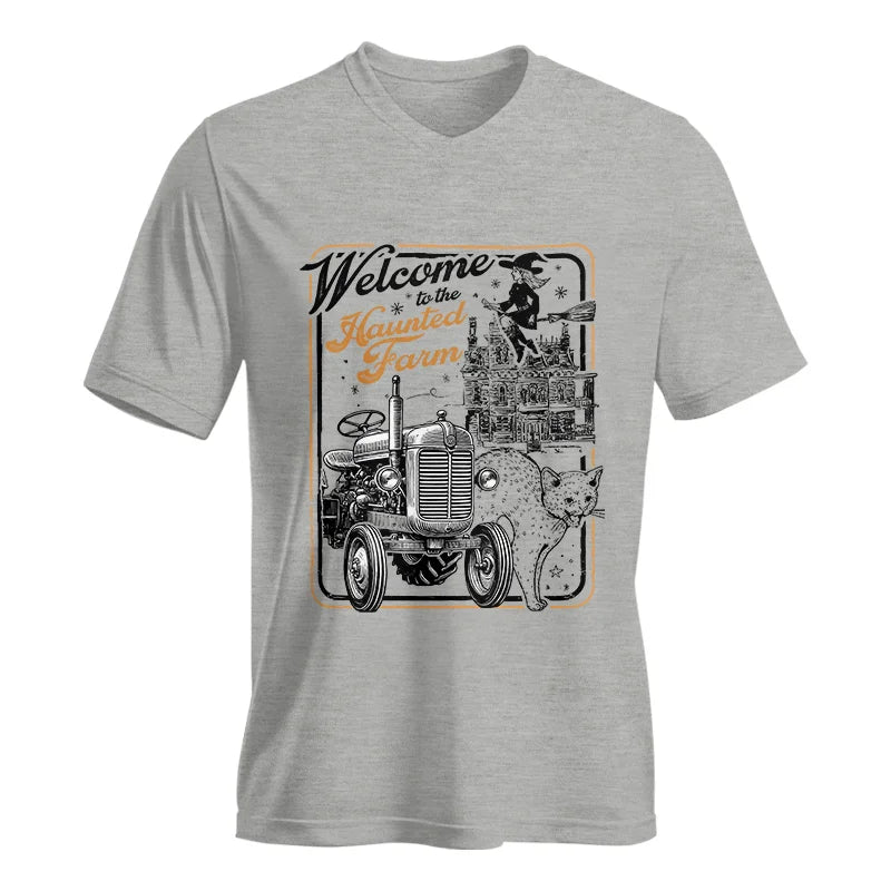 Welcome To The Haunted Farm 1 - Unisex Jersey Short Sleeve V-Neck Tee