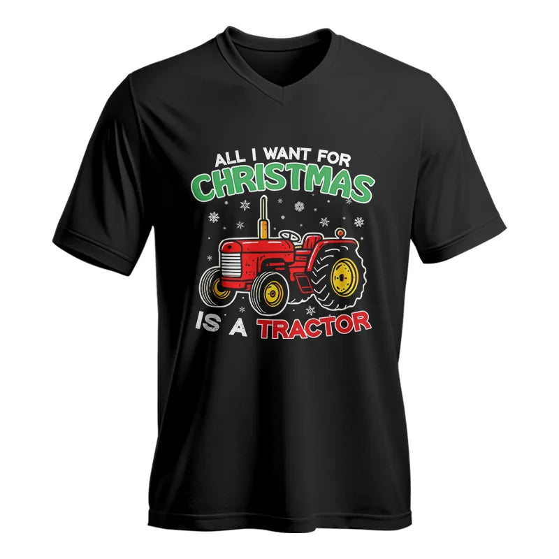 All I Want For Christmas Is A Tractor - Unisex Jersey Short Sleeve V-Neck Tee