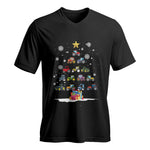 Christmas Tractor Tree - Unisex Jersey Short Sleeve V-Neck Tee