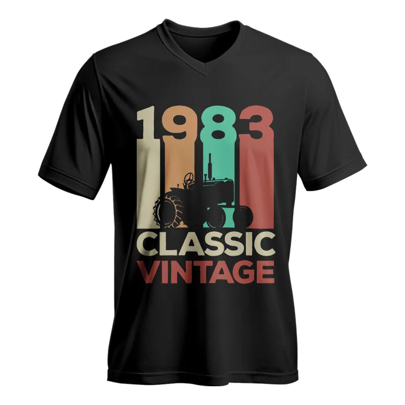 Classic Vintage 1983 - Unisex Jersey Short Sleeve V-Neck Tee