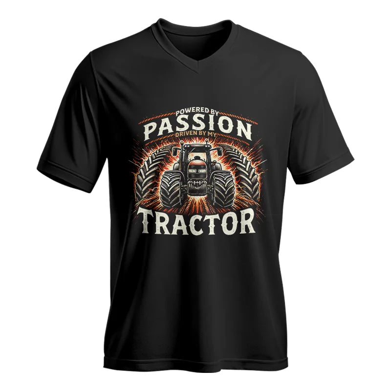 Driven By My Tractor - Unisex Jersey Short Sleeve V-Neck Tee