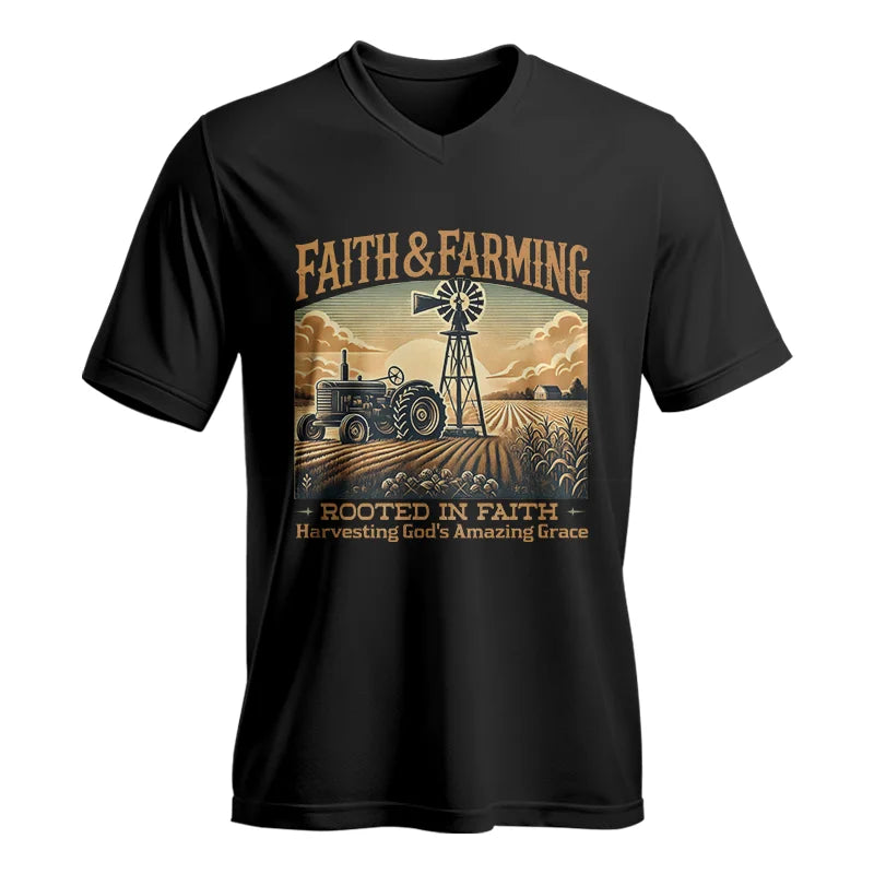 Faith And Farming 3 - Unisex Jersey Short Sleeve V-Neck Tee