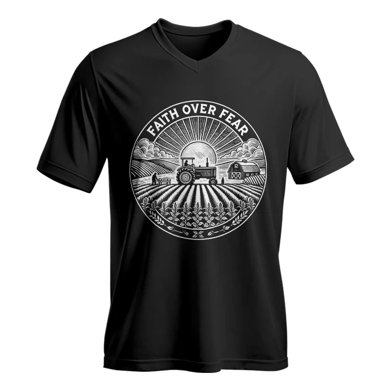 Image of Faith Over Fear - Unisex Jersey Short Sleeve V-Neck Tee