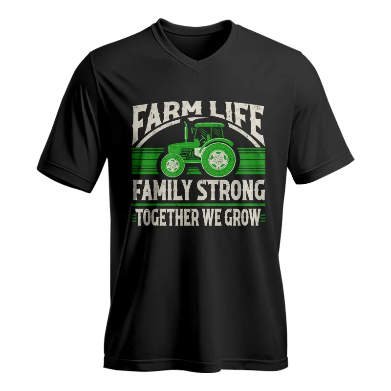 Image of Farm life Family Strong_Together We grow - Unisex Jersey Short Sleeve V-Neck Tee