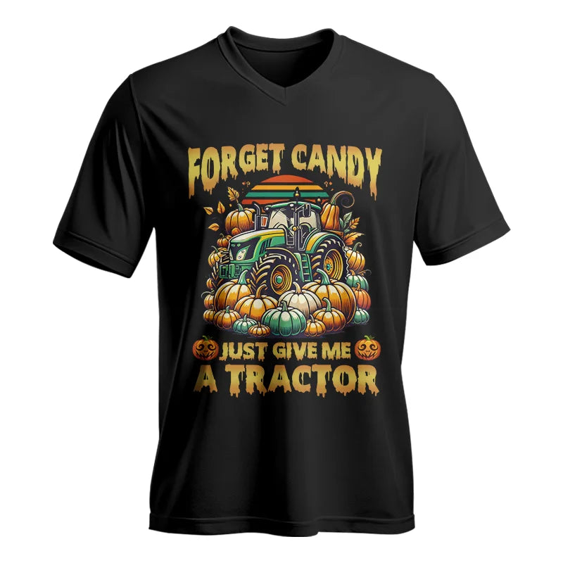 Forget Candy Just Give Me A Tractor - Unisex Jersey Short Sleeve V-Neck Tee