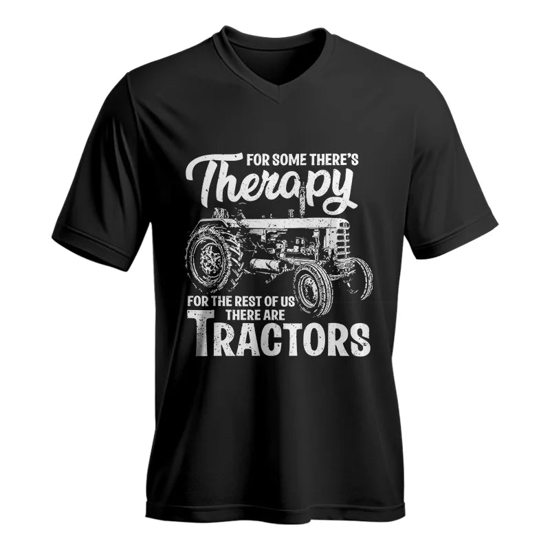 Funny Farmer Therapy Vintage Tractor Lover - Unisex Jersey Short Sleeve V-Neck Tee