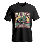 I'm A Farmer_Fix Stupid_Feed Them - Unisex Jersey Short Sleeve V-Neck Tee