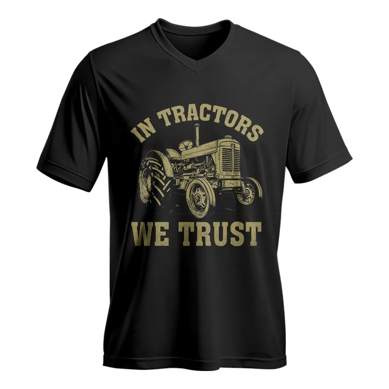 In Tractors We Trust - Unisex Jersey Short Sleeve V-Neck Tee