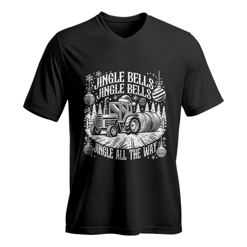 Image of Jingle Bells Jingle Bells Jingle All The Way - Unisex Jersey Short Sleeve V-Neck Tee