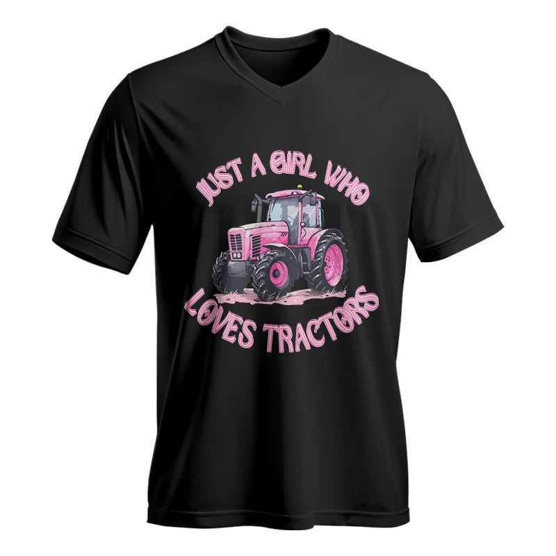 Just A Girl Who Loves Tractors 1 - Unisex Jersey Short Sleeve V-Neck Tee