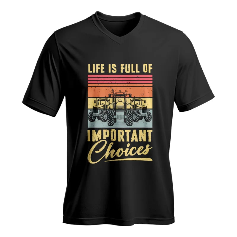 Image of Life Is Full Of Important Choices 39 - Unisex Jersey Short Sleeve V-Neck Tee