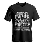 Nice Farmer Funny Tractor Rancher Farming - Unisex Jersey Short Sleeve V-Neck Tee