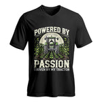 Powered By Passion Driven By My Tractor 3 - Unisex Jersey Short Sleeve V-Neck Tee