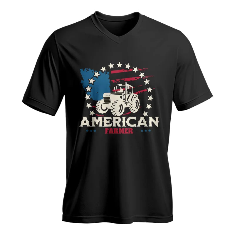 Image of Proud To Be An American Farmer Citizen Veteran - Unisex Jersey Short Sleeve V-Neck Tee