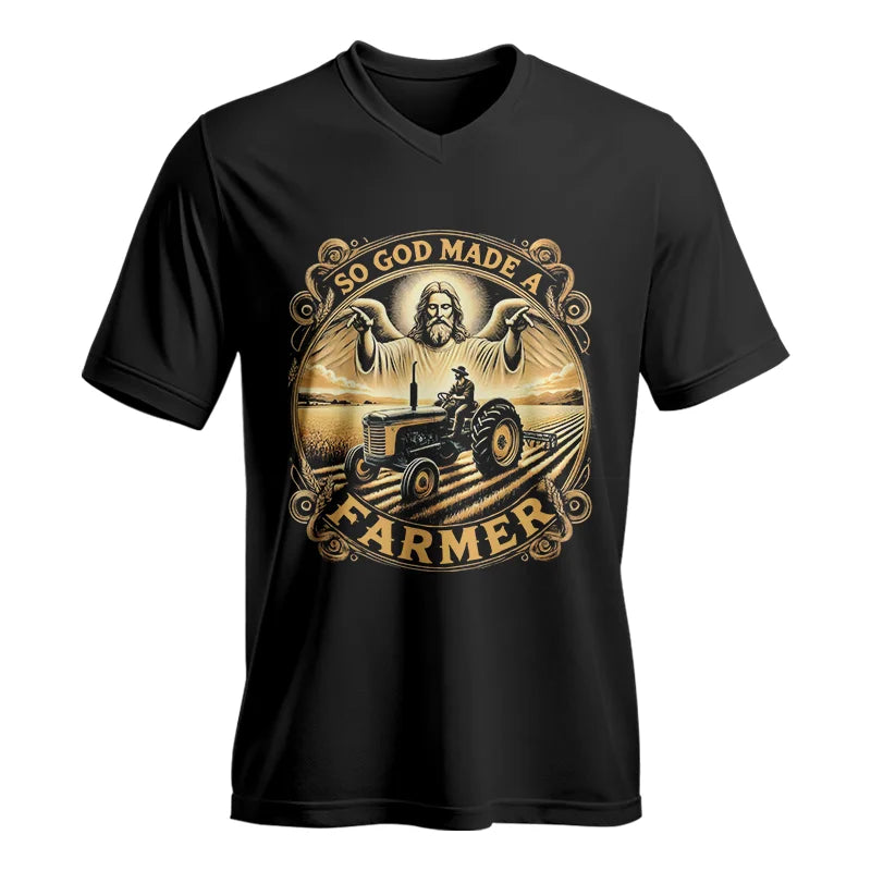 Image of So God Made A Farmer 1 - Unisex Jersey Short Sleeve V-Neck Tee