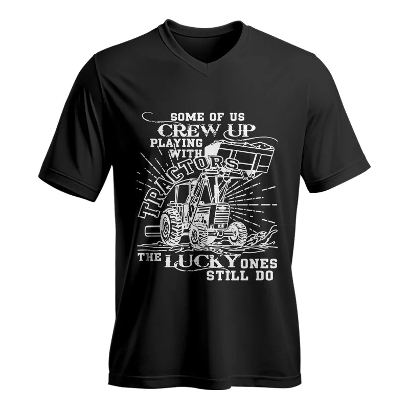 Image of Some Of Us Grew Up Playing With Tractors 1 - Unisex Jersey Short Sleeve V-Neck Tee