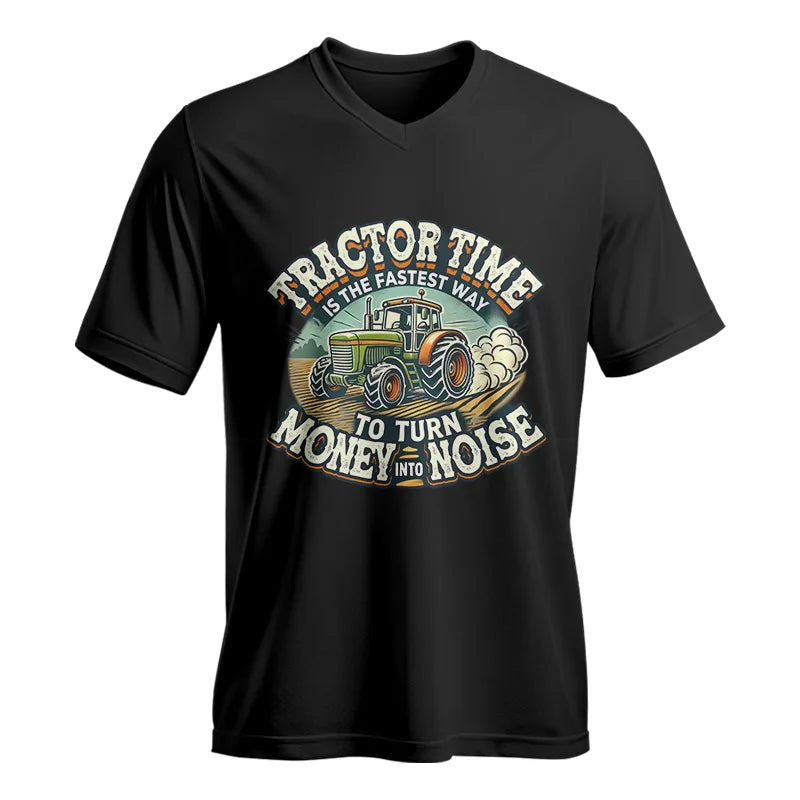 Image of Tractor Time To Turn Money Into Noise - Unisex Jersey Short Sleeve V-Neck Tee