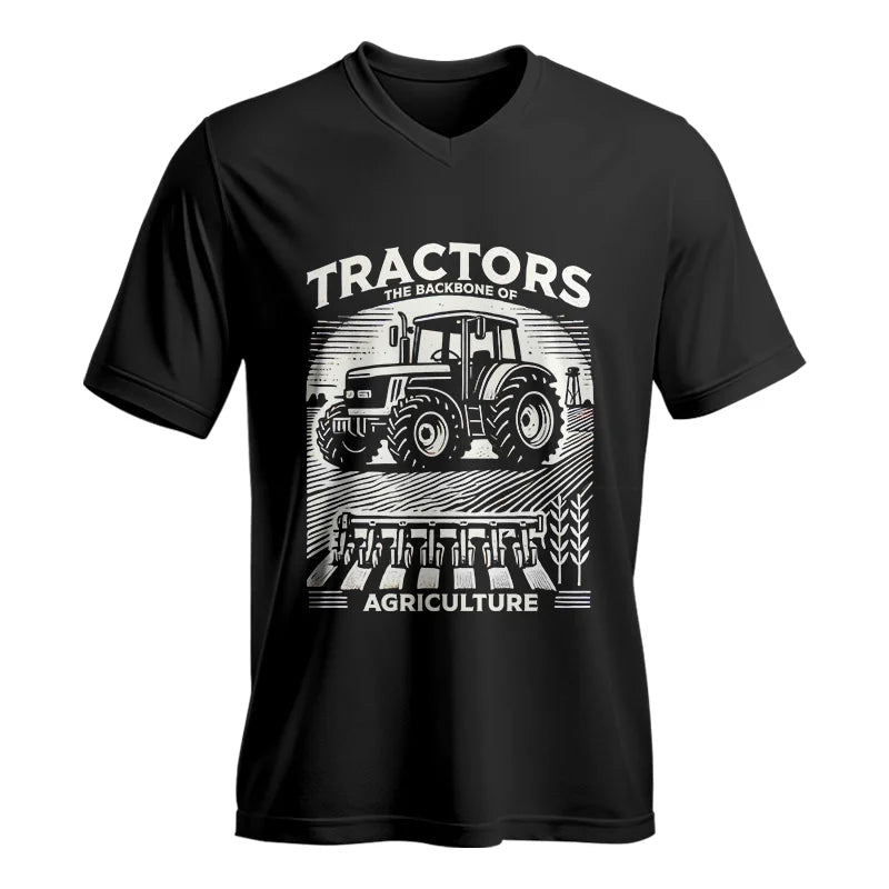 Image of Tractors The Backbone Of Agriculture - Unisex Jersey Short Sleeve V-Neck Tee