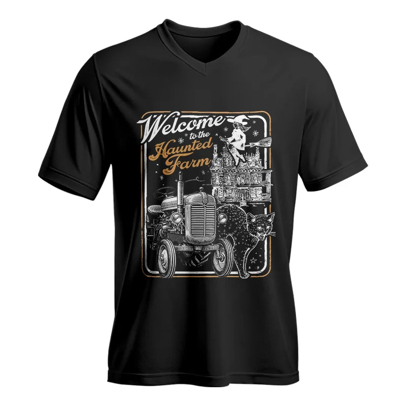 Welcome To The Haunted Farm 2 - Unisex Jersey Short Sleeve V-Neck Tee