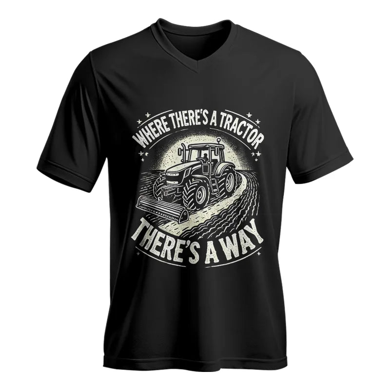 Where There's A Tractor There's A Way 1 - Unisex Jersey Short Sleeve V-Neck Tee