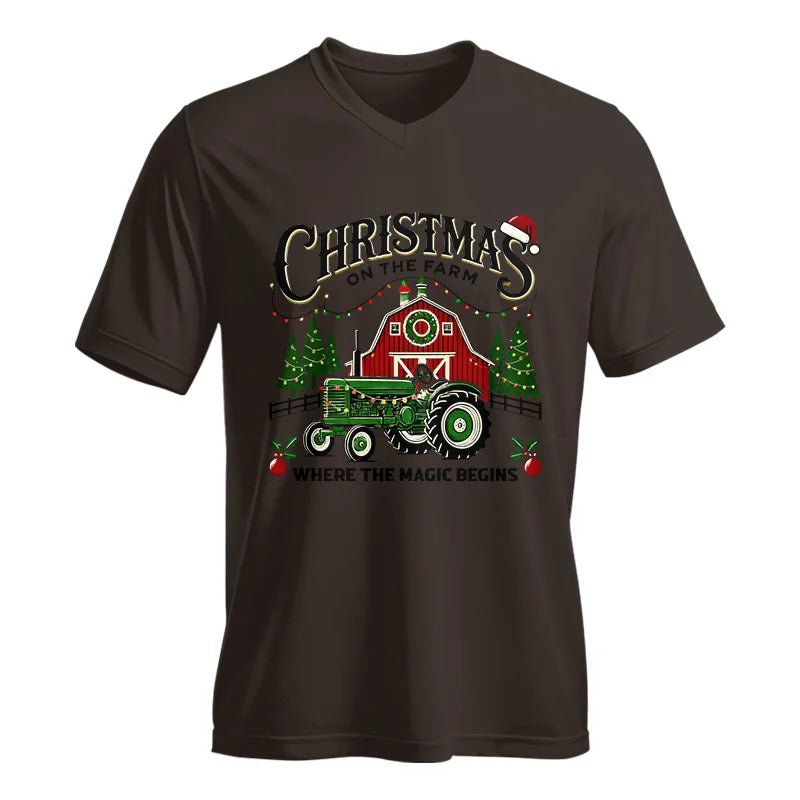 Christmas on the Farm Where the Magic Begins! 5 - Unisex Jersey Short Sleeve V-Neck Tee