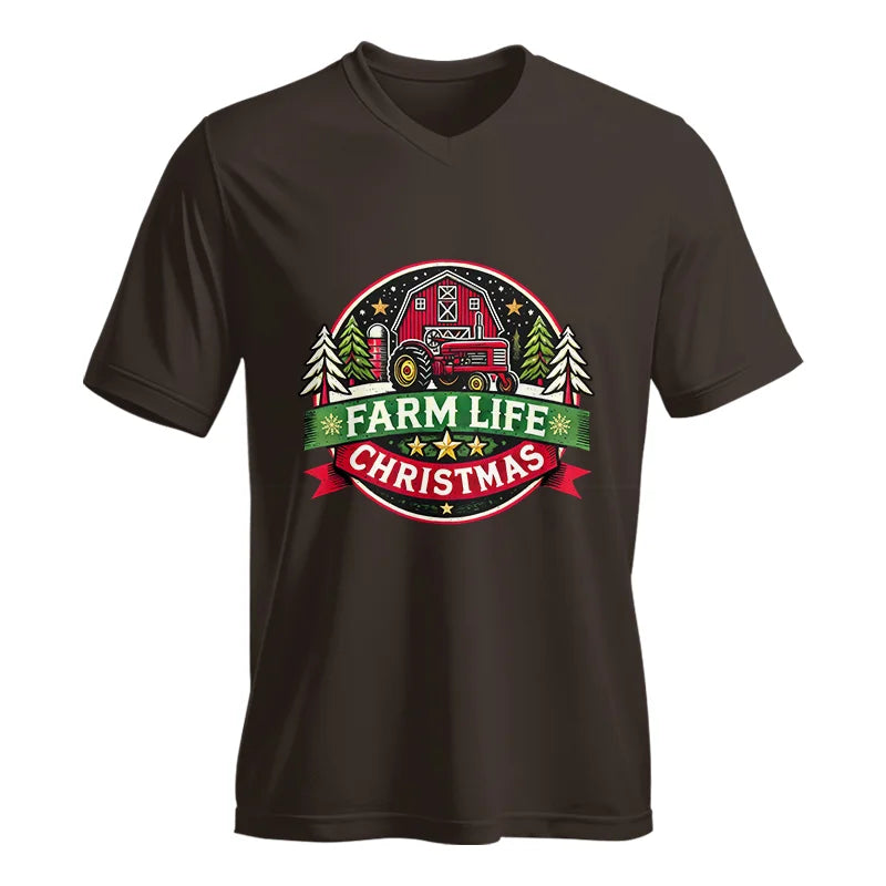 Image of Farm Life Christmas 3 - Unisex Jersey Short Sleeve V-Neck Tee