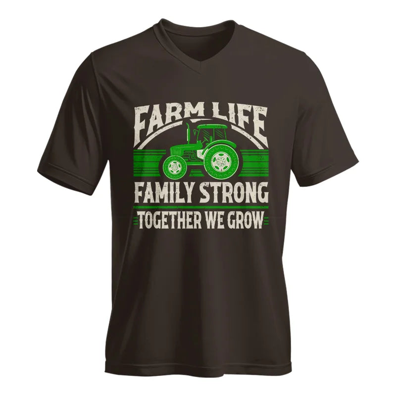 Farm life Family Strong_Together We grow - Unisex Jersey Short Sleeve V-Neck Tee