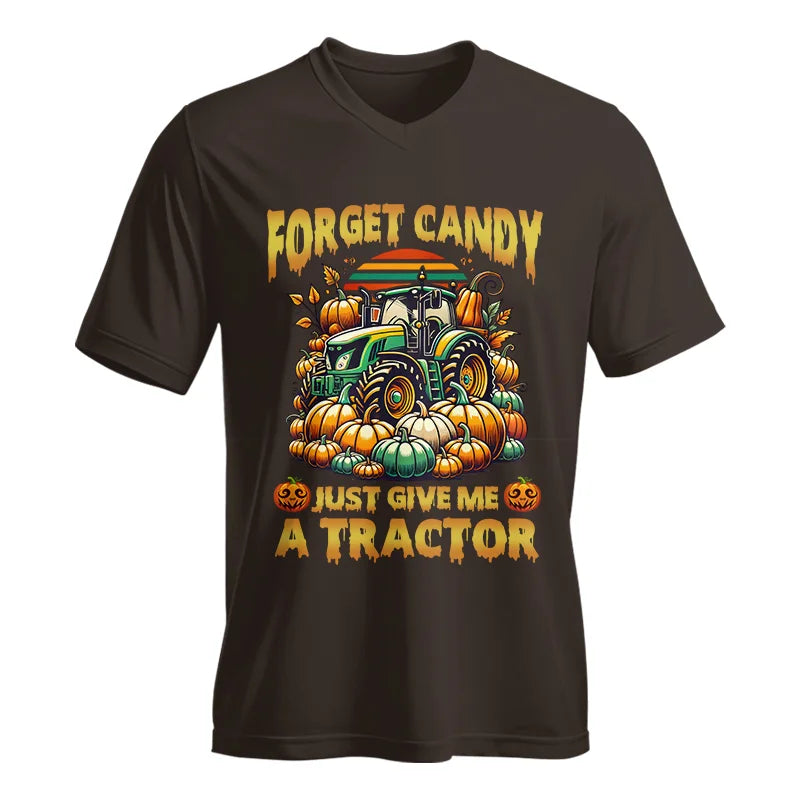 Forget Candy Just Give Me A Tractor - Unisex Jersey Short Sleeve V-Neck Tee