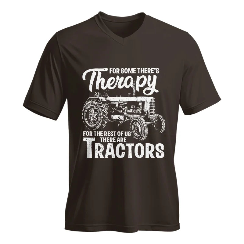 Funny Farmer Therapy Vintage Tractor Lover - Unisex Jersey Short Sleeve V-Neck Tee