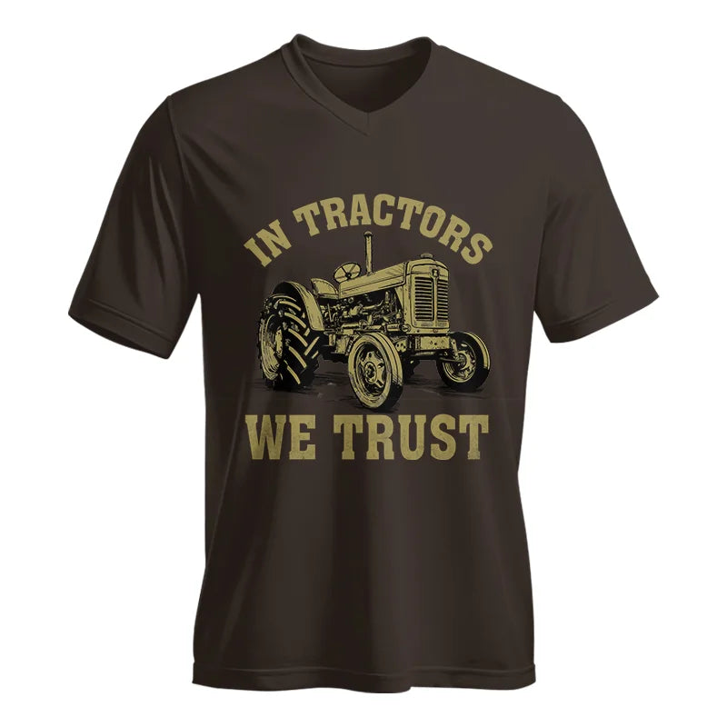 In Tractors We Trust - Unisex Jersey Short Sleeve V-Neck Tee