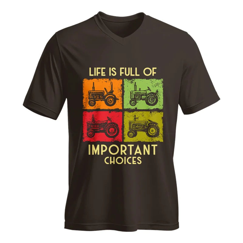 Image of Life Is Full Of Important Choices 33 - Unisex Jersey Short Sleeve V-Neck Tee