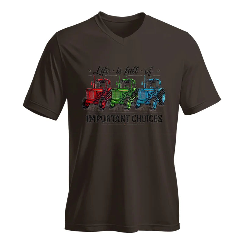 Image of Life Is Full Of Important Choices 6 - Unisex Jersey Short Sleeve V-Neck Tee