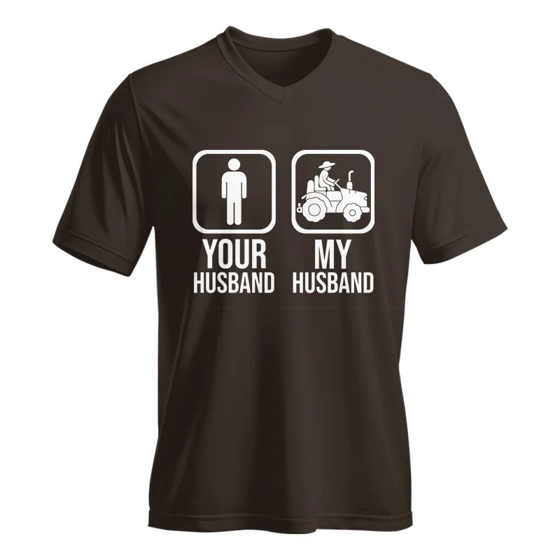 My Husband Is Cooler Than Yours Funny Farm Tractor 1 - Unisex Jersey Short Sleeve V-Neck Tee