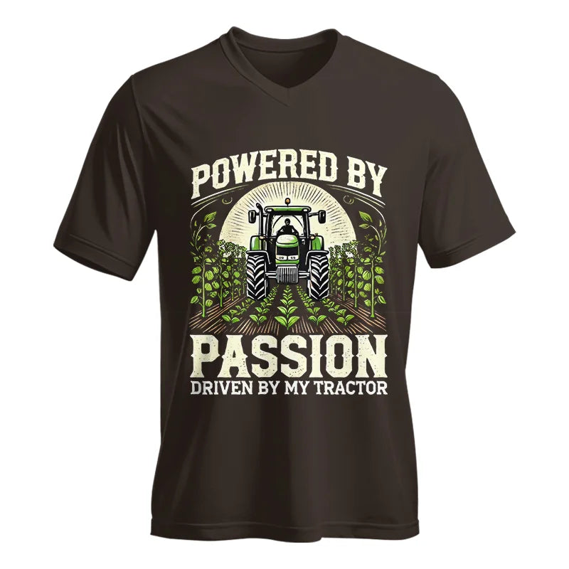 Powered By Passion Driven By My Tractor 3 - Unisex Jersey Short Sleeve V-Neck Tee