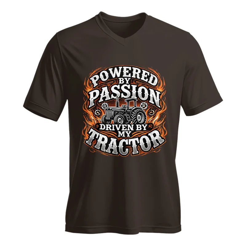 Powered By Passion Driven By My Tractor 5 - Unisex Jersey Short Sleeve V-Neck Tee