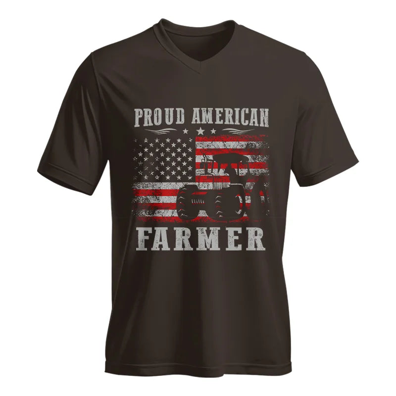 Image of Proud American Farmer - Unisex Jersey Short Sleeve V-Neck Tee