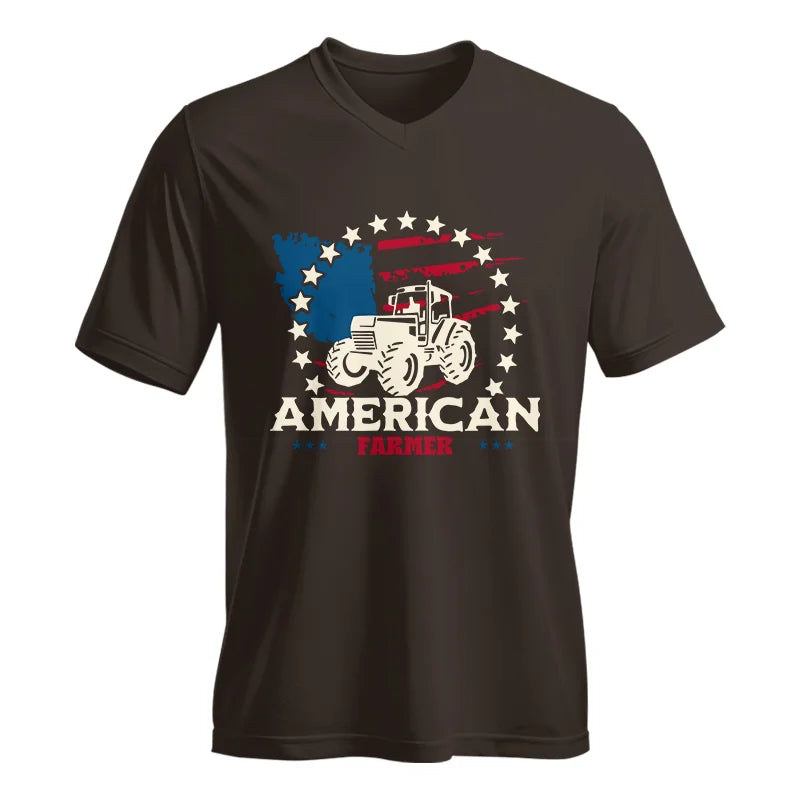 Proud To Be An American Farmer Citizen Veteran - Unisex Jersey Short Sleeve V-Neck Tee