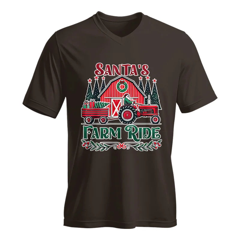 Santa's Farm Ride 1 - Unisex Jersey Short Sleeve V-Neck Tee