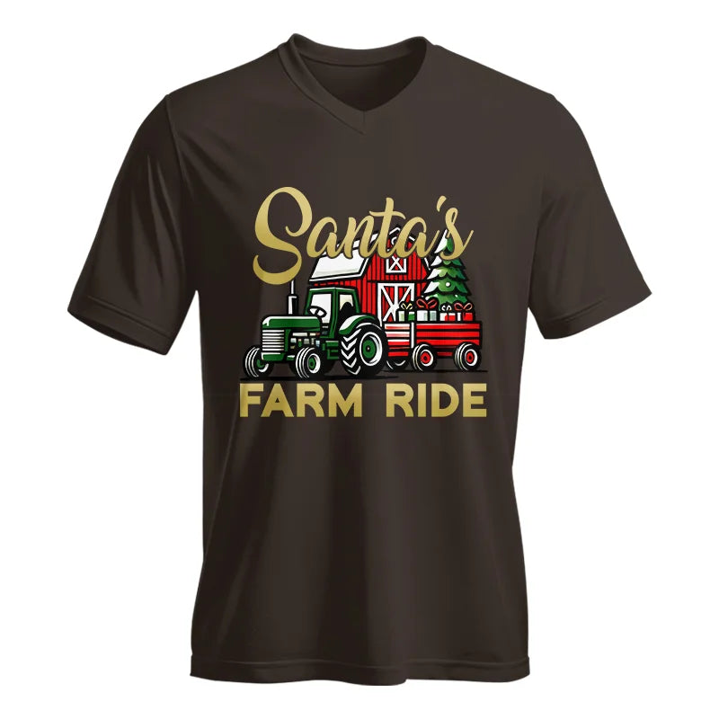 Santa's Farm Ride 2 - Unisex Jersey Short Sleeve V-Neck Tee