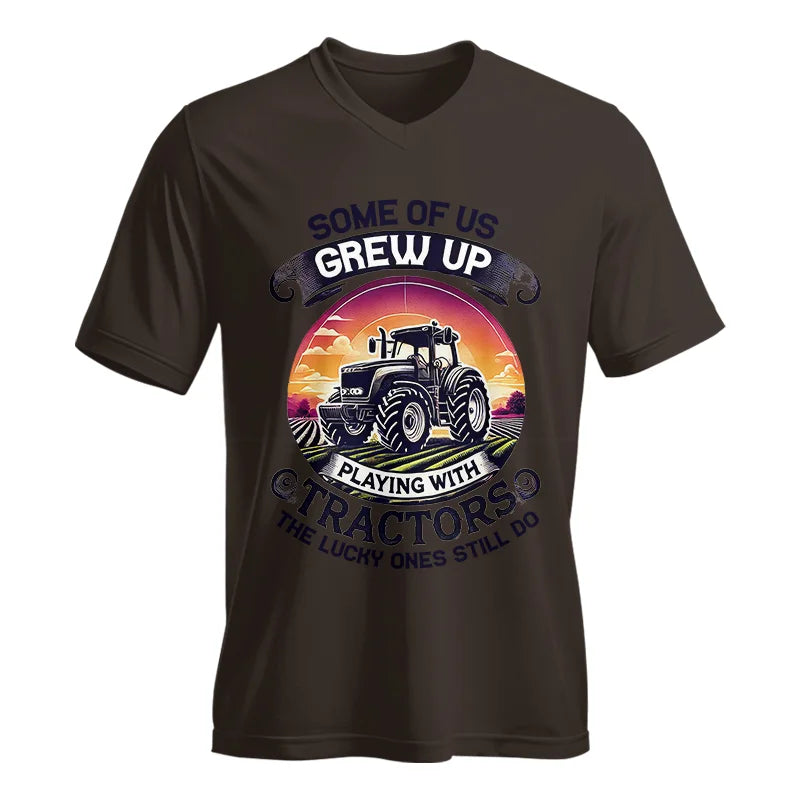 Some Of Us Grew Up Playing With Tractors 4 - Unisex Jersey Short Sleeve V-Neck Tee