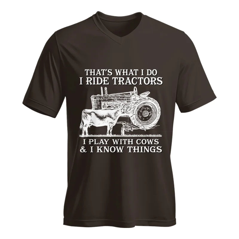 That's What I Do I Ride Tractors - Unisex Jersey Short Sleeve V-Neck Tee