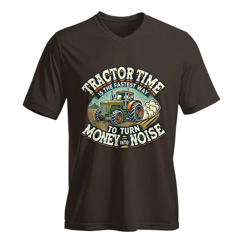 Tractor Time To Turn Money Into Noise - Unisex Jersey Short Sleeve V-Neck Tee